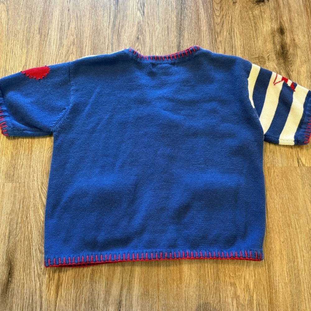 Vintage Cardigan Women’s Large Americana American Flaflg Flag Red White Blue - Picture 2 of 8